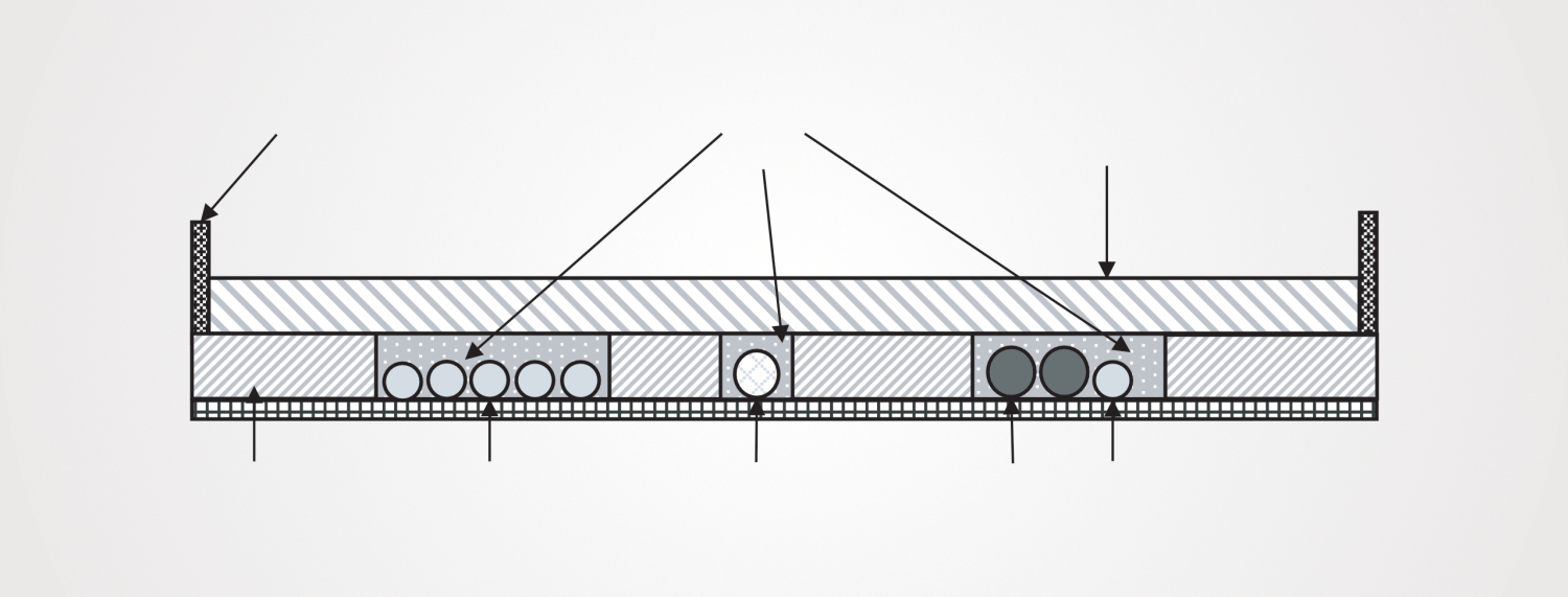 Nassestrich Installation Skizze